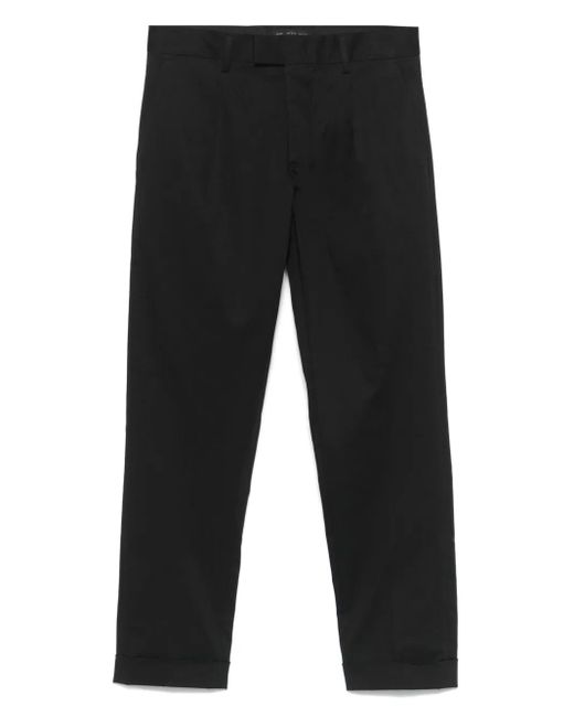 Low Brand Black Logo-Tag Trousers for men