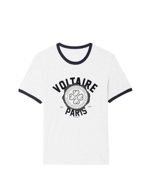 Zadig & Voltaire White Woody Printed T-Shirt for men