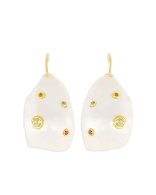Orecchini Eros Con Pietre di Lizzie Fortunato in White