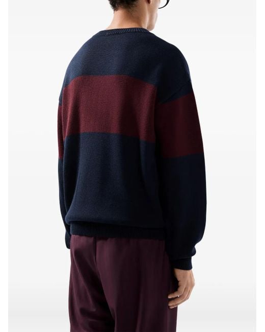 メンズ Gcds Striped Logo-detail Sweater Blue