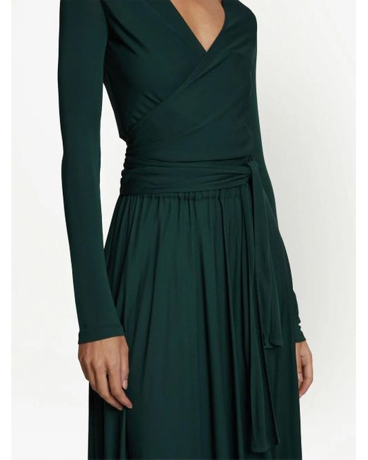 Proenza Schouler Green Long-Sleeved Crepe Wrap Dress