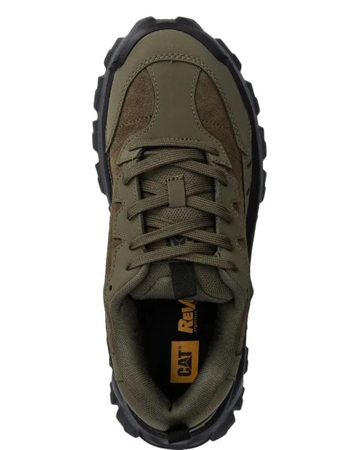 Caterpillar Green Intruder Textured Lace-Up Sneakers for men