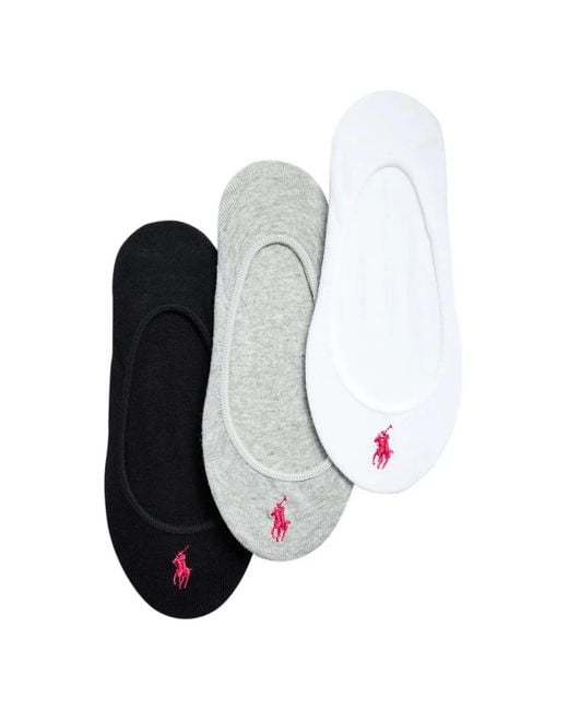 Polo Ralph Lauren White Lot De Trois Paires De Chaussettes À Logo Brodé