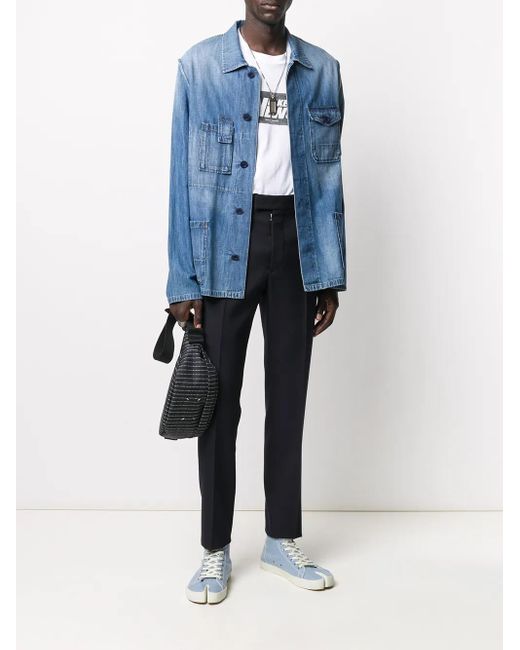 Maison Margiela Blue Tapered Leg Tailored Trousers for men