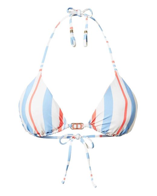 Twinset ストライプ ビキニトップ White