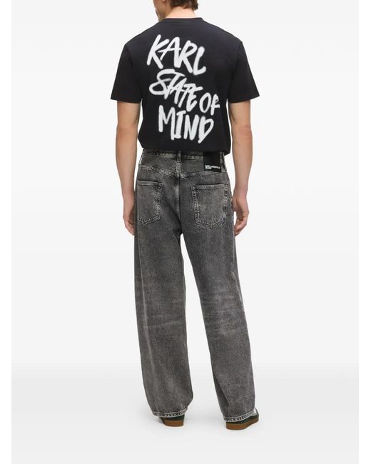 Karl Lagerfeld Gray Wide-Leg Jeans for men