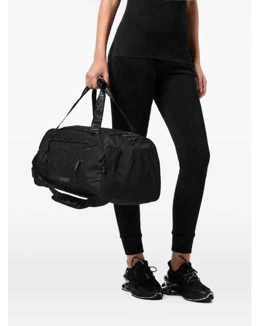 Philipp Plein Black Tiger-Motif Duffle Bag