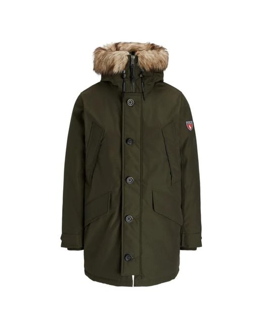 Polo Ralph Lauren Green Fur-Trim Hooded Jacket for men