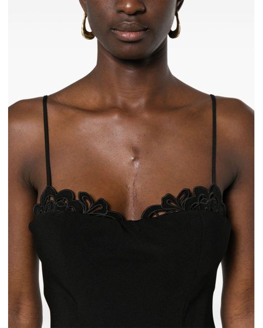 Ermanno Scervino Black Lace-detailed Midi Dress