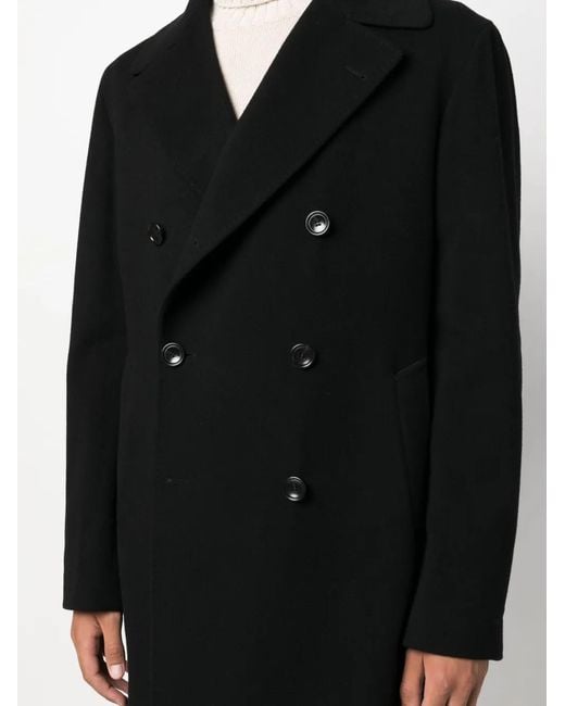 Tagliatore Black Arden Wool-Blend Coat for men
