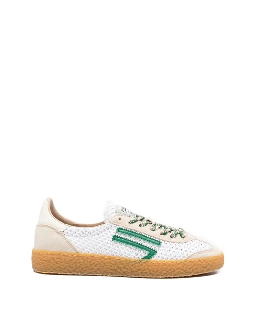 PURAAI White Net-Texture Sneakers