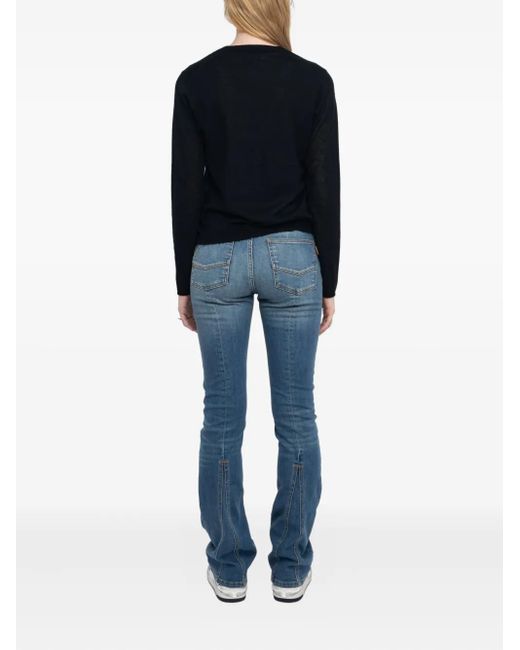 Zadig & Voltaire Blue Manylla Button-Up V-Neck Cardigan