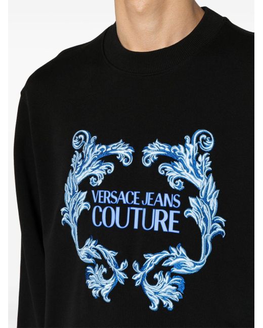 Versace Katoenen Overhemd Met Borduurwerk in het Black voor heren