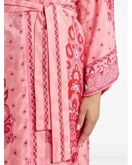 Etro Red Paisley-Print Robe Jacket