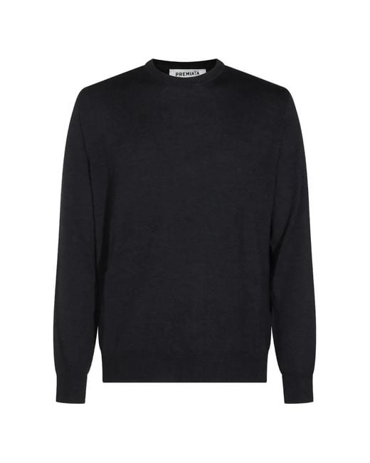 Premiata Blue Crew-Neck Wool Sweater for men