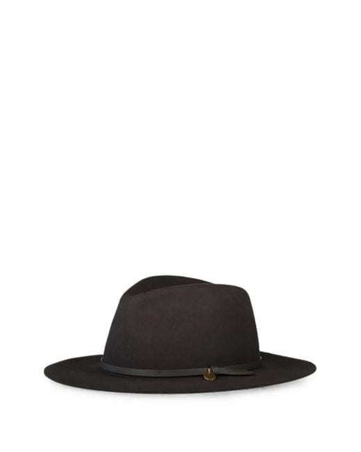 Rag & Bone Black City Leather-Trim Fedora