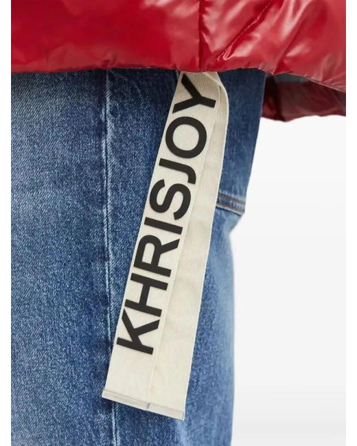 Khrisjoy Red Hooded Zip-Up Puffer-Design Gilet for men