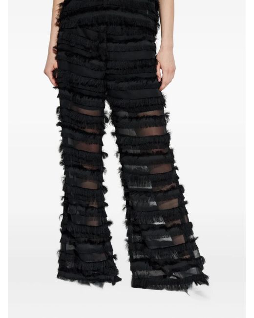 Munthe Black Laitha Fringe Layered Trousers