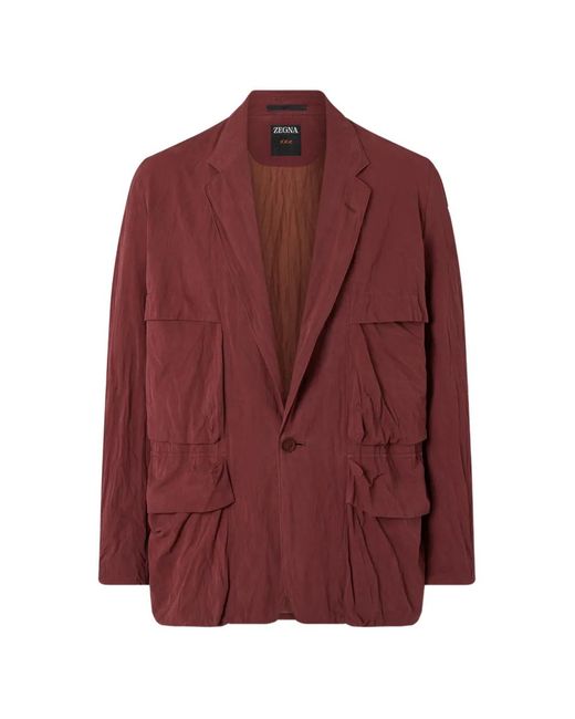 Zegna Purple Flap-Pocket Cotton Jacket for men