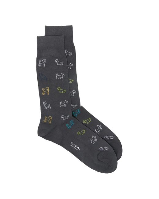 Paul Smith Black Mario Dog-Motif Socks for men