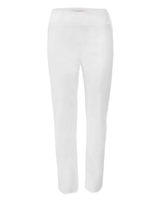 Carolina Herrera White Emilie Slim-Leg Pants