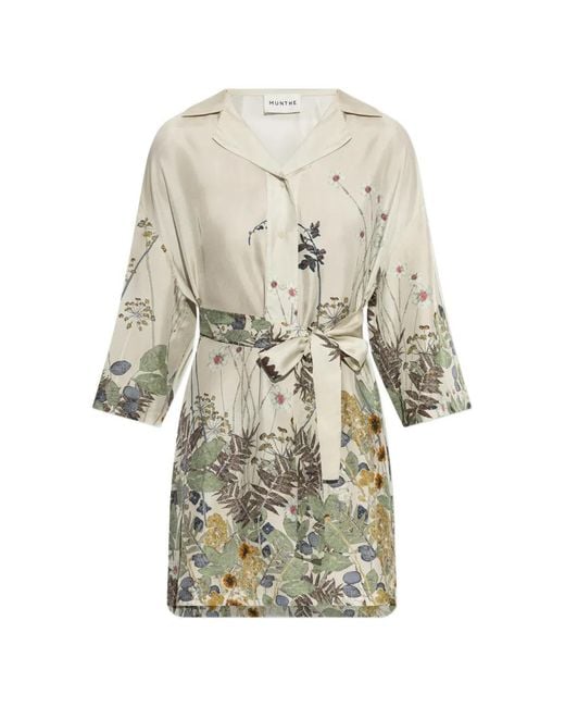 Munthe White Ratana Floral-Print Dress