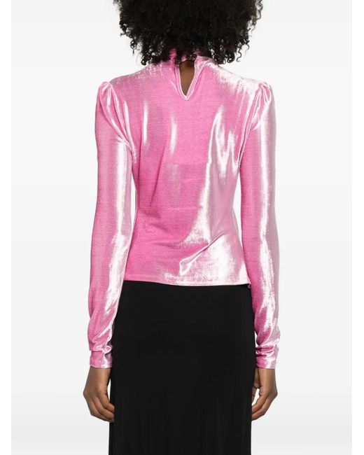 Rabanne Pink Neck-Embellishment Top
