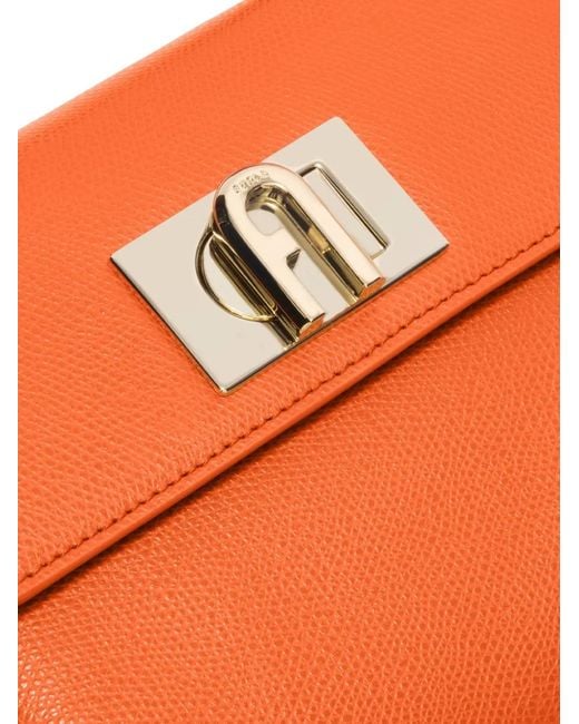 Furla Orange Mini 1927 Leather Tote Bag