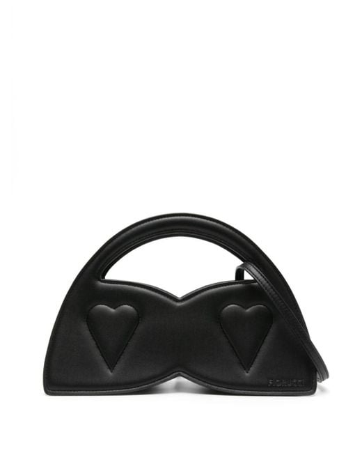 Lina heart-embossed tote bag Fiorucci en coloris Black