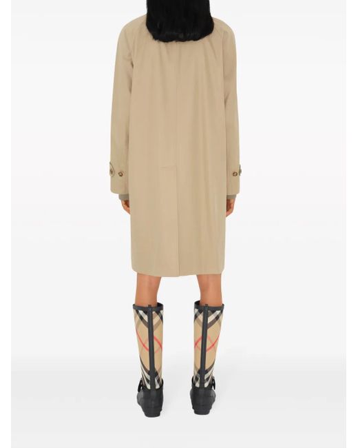 Burberry Natural Mid-Length Cotton Trench Coat