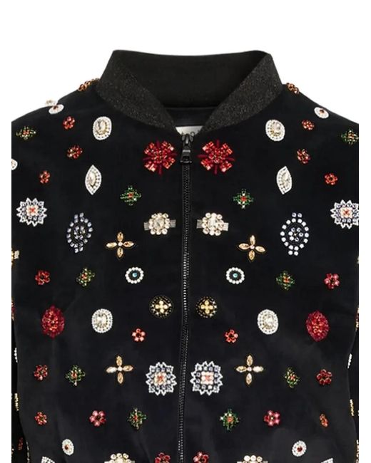Alice + Olivia Black Jackie Bomber Jacket