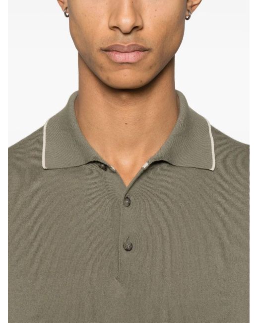 メンズ Peserico ファインニット ポロシャツ Green