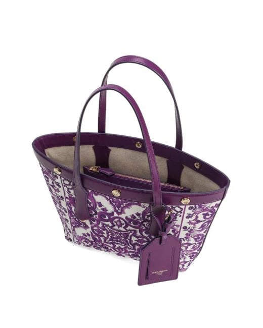 Dolce & Gabbana マヨリカ ハンドバッグ M Purple