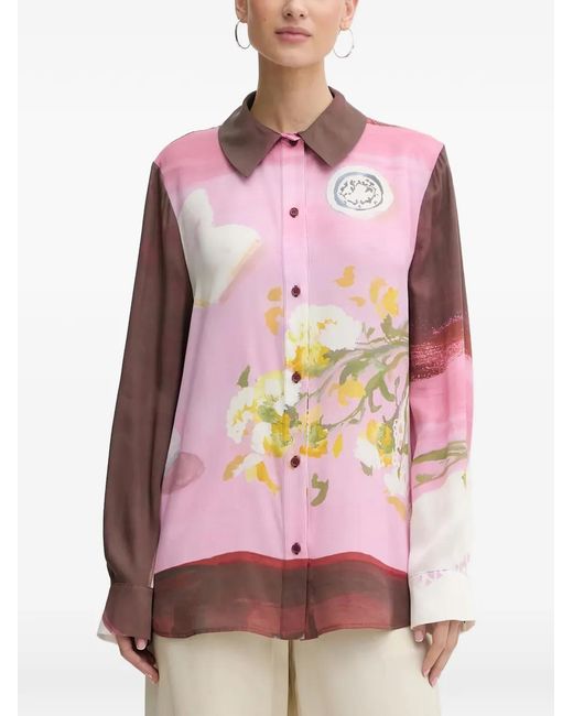Stine Goya Pink Floral-Print Shirt