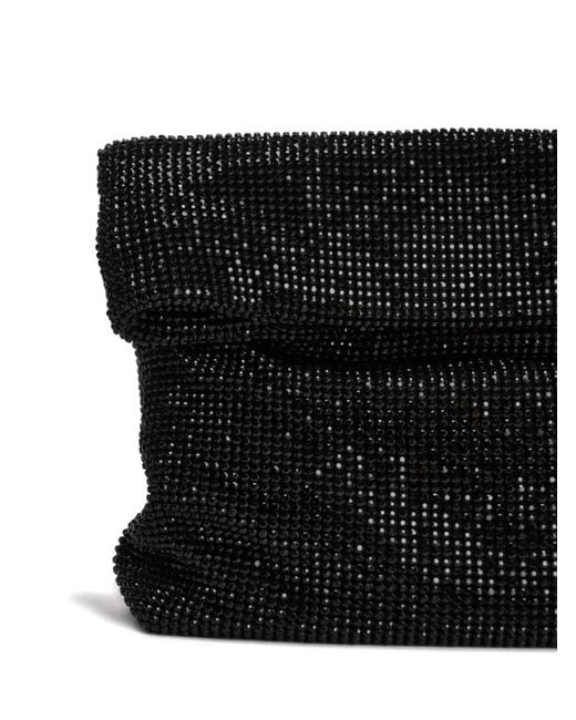 Twentyfourhaitch Black Beaded Clutch Bag