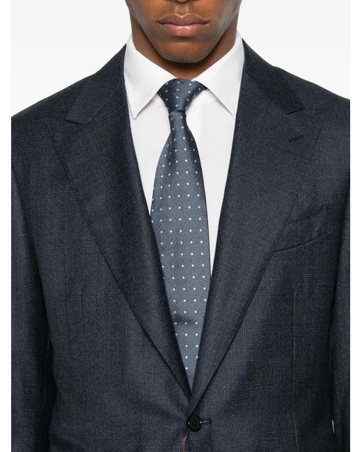 Canali Blue Checked Single-Breasted Suit for men