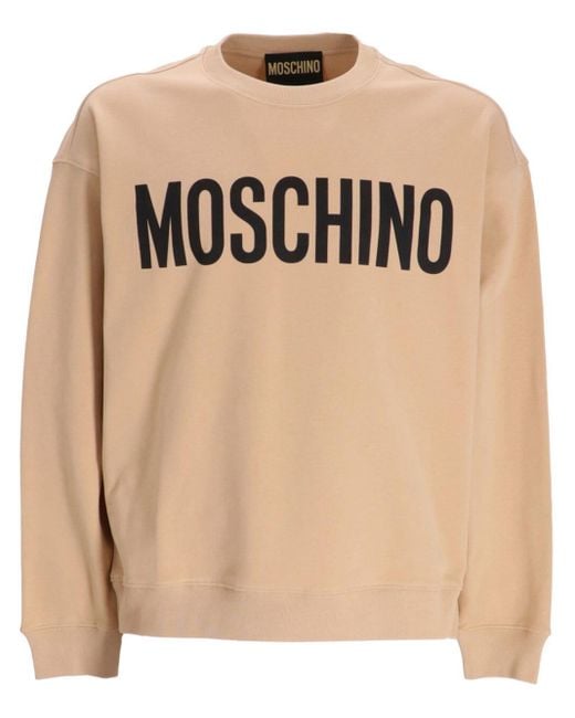 Moschino Sweatshirt aus Bio-Baumwolle mit Logo-Print in Natural für Herren