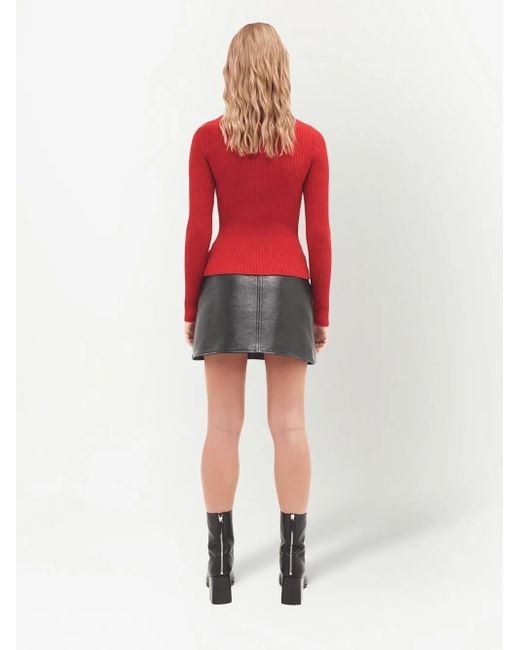 Courreges Logo-Embroidered Ribbed Sweater