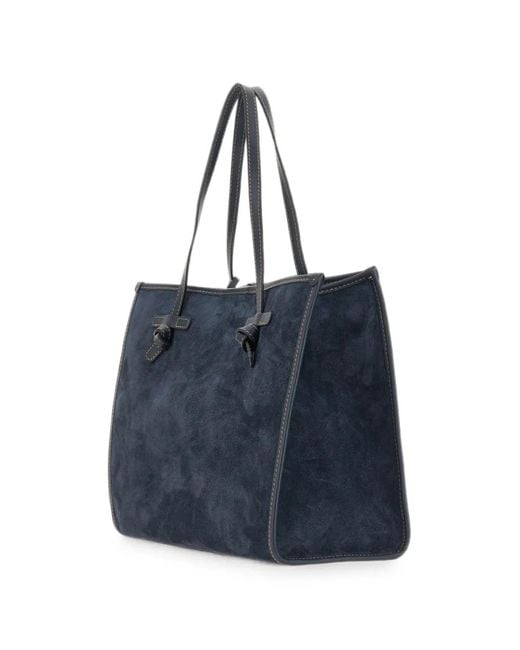 MARCELLA CLUB Blue Marcella Suede Shoulder Bag