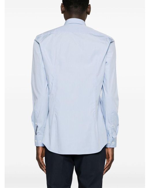 HUGO Blue Long-sleeve Cotton Shirt for men