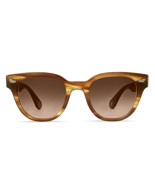 Mr. Leight ジオメトリックフレーム サングラス Brown