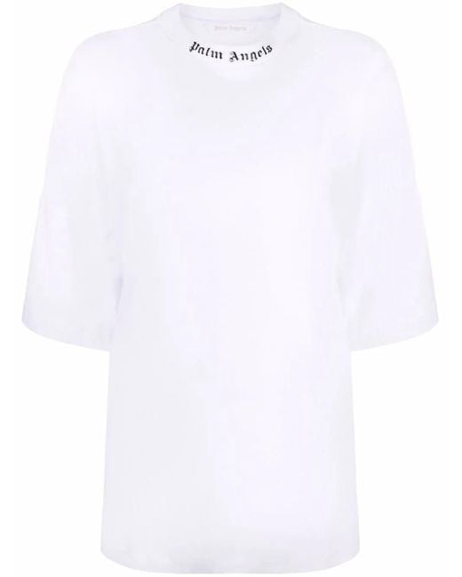 Palm Angels T-Shirt Met Hoge Hals in het White