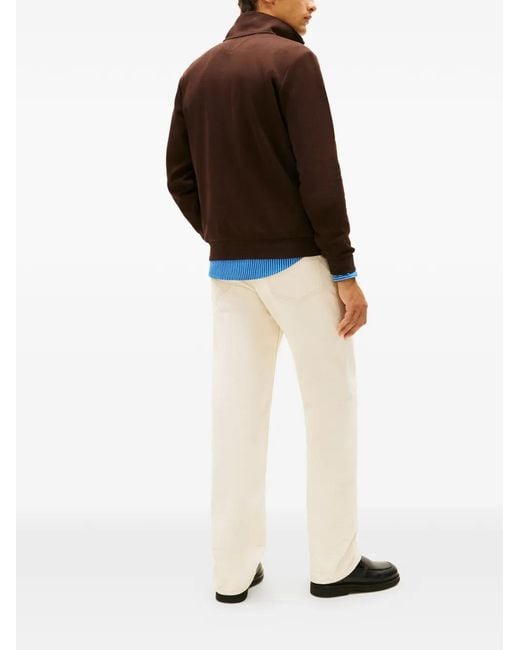 Tommy Hilfiger Brown Zip-Up High-Neck Sweater for men