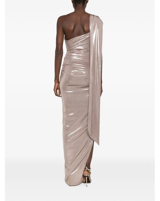 Atu Body Couture Natural One-Shoulder Ruched Maxi Dress