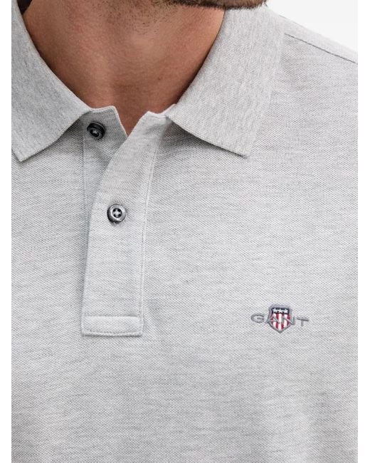 Gant Gray Polo À Manches Longues for men