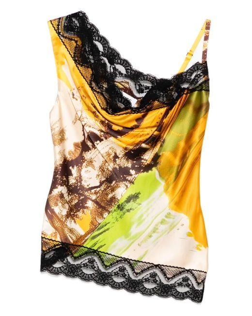 Monse Orange Lace-Trim Top