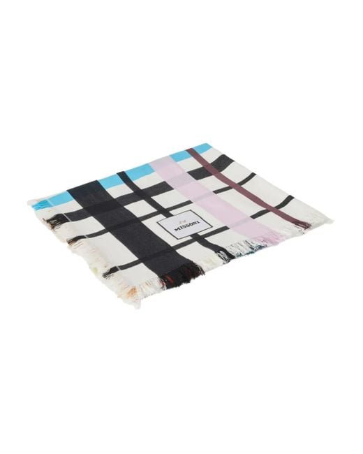 Missoni White Scozzese Plaid-Patterned Beach Towel
