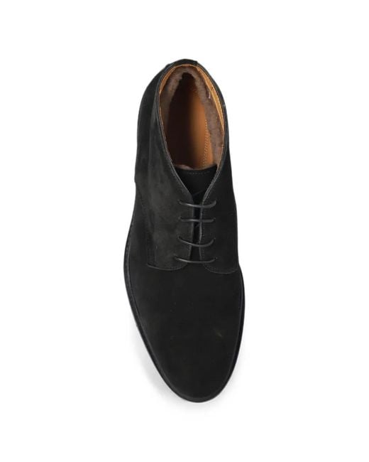 Kiton Black Suede Desert Boots for men