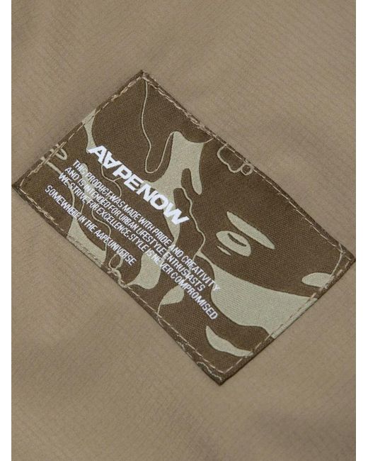 Aape By A Bathing Ape Natural Logo-Patch Zip-Up Jacket for men
