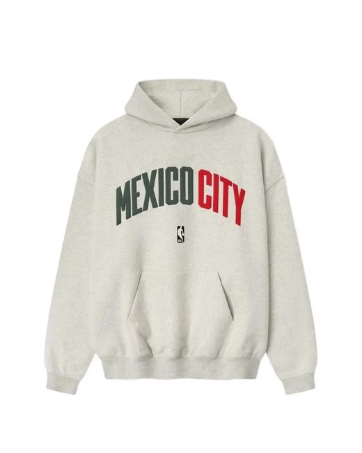 Fear Of God White Essentials Logo-Print Hoodie for men